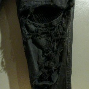 Royal bones distressed fishnet skinny jeans size 3
